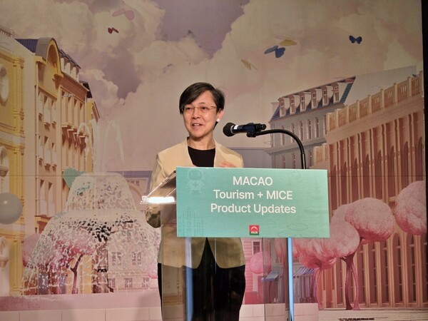 마리아 헬레나 드 세나 페르난데스(Maria Helena de Senna Fernandes) 마카오정부관광청장이 5월 29일 발언을 하고 있다. [사진=편성희 기자]