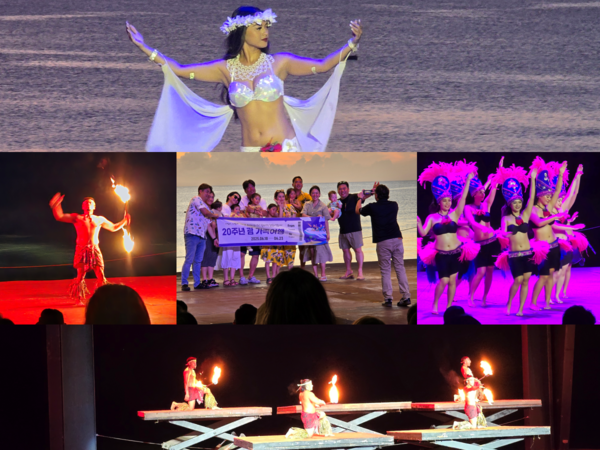 괌의 저녁은 아름다운 선셋과 바다에서 불어오는 시원한 바람이 일품이다. 야외에서 즐기는 디너쇼가 인기가 많은 이유이다. [사진= 편성희 기자]