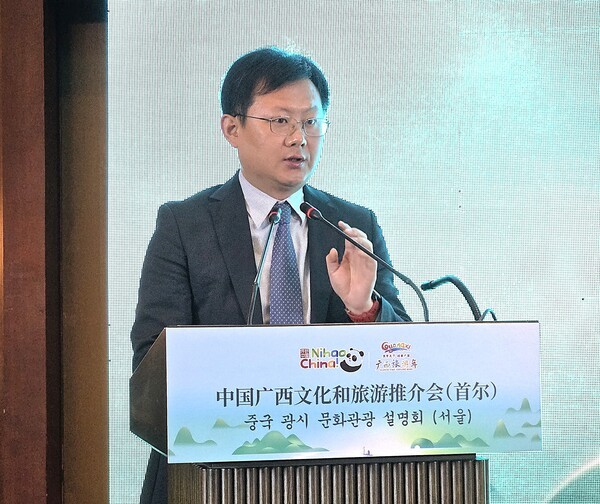 축사를 하고 있는 장뤄위 주한 중국 관광사무소 주임 [사진=이상인 편집위원]